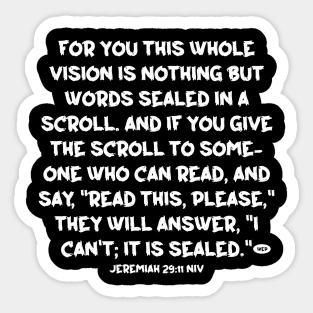 Jeremiah 29:11 Bible Verse NIV Text Sticker